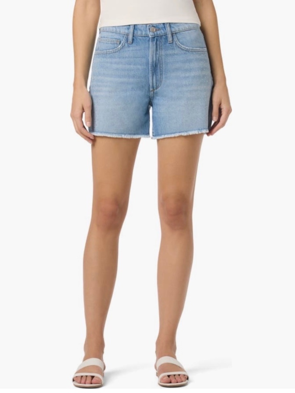 Joe's Crystal Embellished Relaxed Fit Denim Cutoff Shorts Charity SZ 27